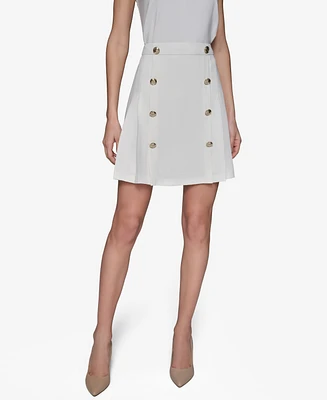 Karl Lagerfeld Paris Women's Pleated Button-Front Skirt