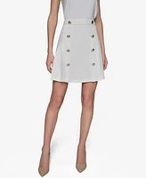 Karl Lagerfeld Paris Women's Pleated Button-Front Skirt