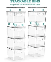 Sorbus 2 Pack Small Clear Storage Bins with Handles and Lids - for Kitchen, Cabinet Organizer, Pantry & Refrigerator