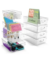 Sorbus 20 Pack Clear Plastic Storage Bins with Handle