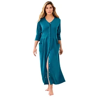 Only Neccessities Plus Necessities Long Snap-Front Knit Lounger