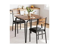 gaomon Dining Table for 2, Small Table and Chairs Set of 2, Square Dinette Set for 2, Dinner Table Set