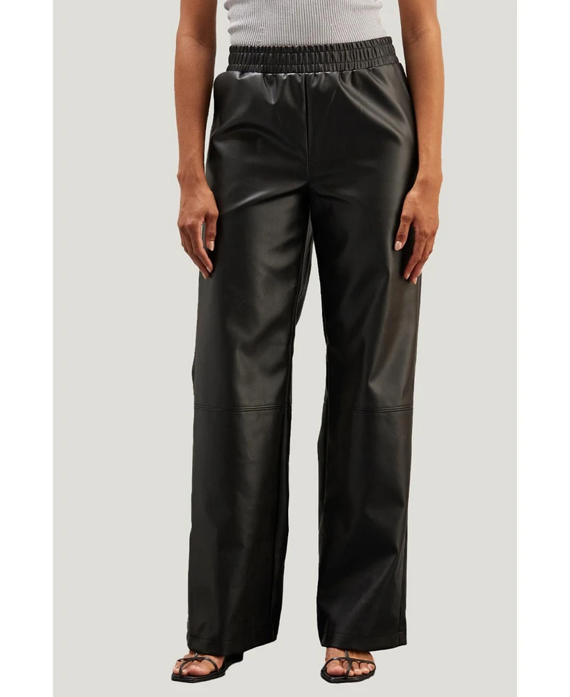 Crescent Women's Zhuri Faux Leather Easy Wear Pants