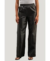 Crescent Women's Zhuri Faux Leather Easy Wear Pants