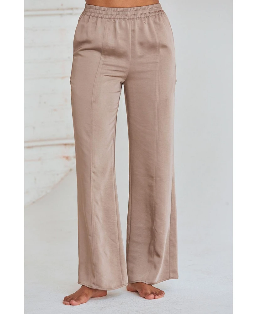 Crescent Women's Piper Pull-On Satin Trousers