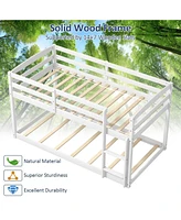 Gouun Twin Size Bunk Bed with High Guardrails and Integrated Ladder