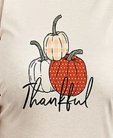 Hybrid Apparel Plus Trendy Thankful Graphic Pullover Top