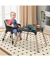 Gouun 4-in-1 Baby Convertible Toddler Table Chair Set with Pu Cushion