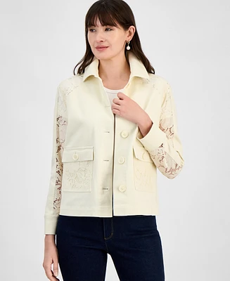 Anne Klein Women's Lace-Trim Jacket