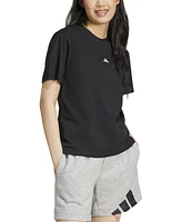 adidas Women's Short-Sleeve Cotton Crewneck Logo T-Shirt