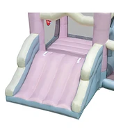 Gouun Kids Bounce House with Slide and 2 Boxing Columns Bouncy Castle for Party with 480W Blower