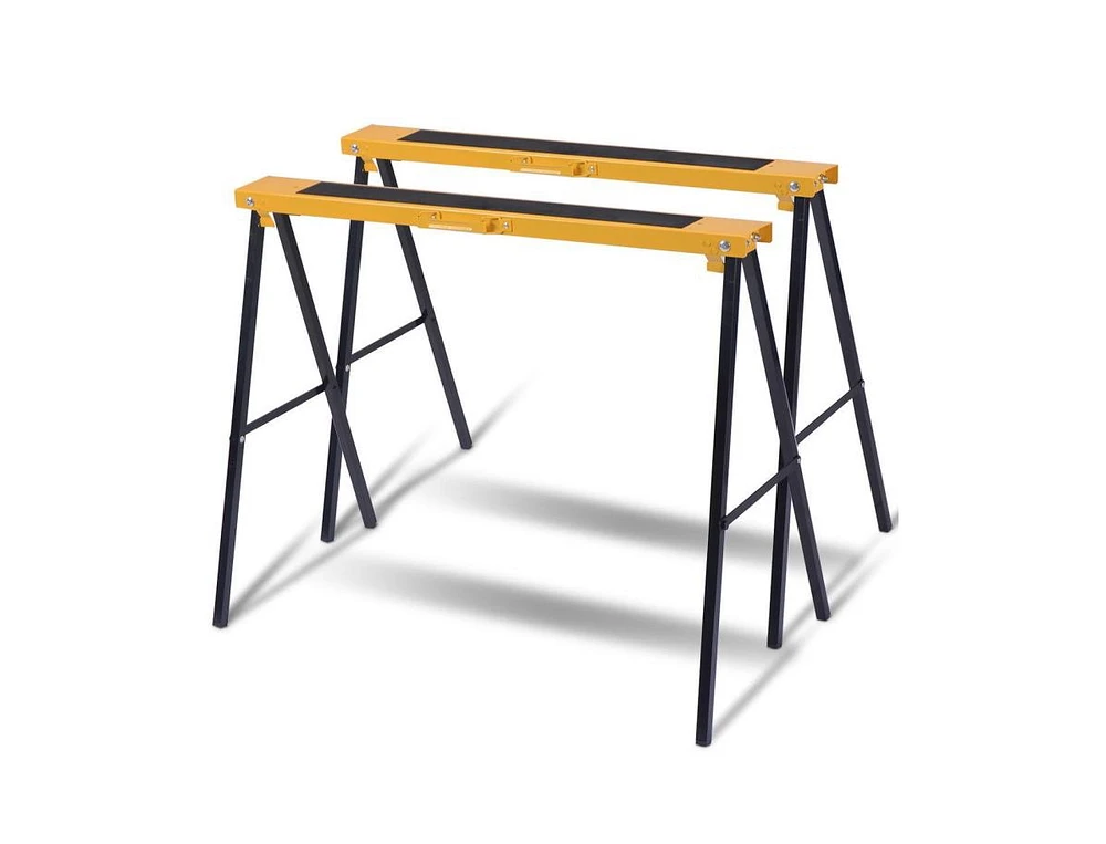 Gouun 2 Pack Heavy Duty Sawhorse with Steel Folding Legs