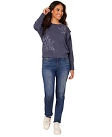 Democracy Petite Embellished Layered-Sleeve Sweatshirt