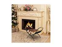 Gouun 19 Inch Folding Fireplace Log Rack with Convenient Handle