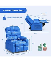 Gouun Kids Recliner Chair with Cup Holder and Footrest for Children