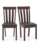 Gouun Dining Chair Set of 2 Upholstered Wooden Kitchen Chairs with Padded Seat and Rubber Wood Frame