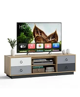 Gouun Modern 55 Inch Tv Stand with 2 Storage Cabinets for TVs up to 60 Inch