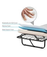 Gouun Rollaway Folding Bed with Memory Foam Mattress and Sturdy Metal Frame Made in Italy