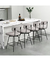 Gouun 25 Inch 2-Piece Modern Upholstered Bar Stools with Back and Footrests