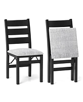 Gouun Modern Upholstered Folding Chairs Set of 2 with Comfy Backrest