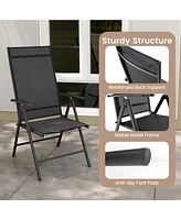 Gouun 1 Piece Patio Folding Dining Chairs with 7-Level Adjustable High Backrest