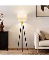 Brightech Levi 61" Led Contemporary Tripod Floor Lamp with Drum Shade