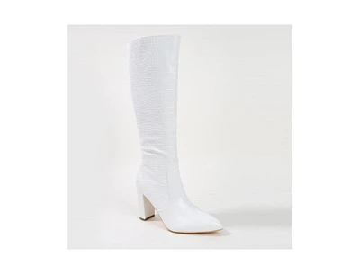 Berness Aster Croc-Embossed Knee High Boots
