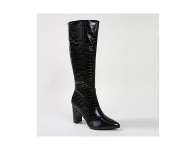 Berness Aster Croc-Embossed Knee High Boots