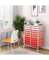 Gouun 20 Drawers Rolling Storage Cart Studio Organizer-Gradient