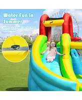 Gymax Inflatable Kids Water Slide Jumper Bounce House Splash Water Pool Without Blower