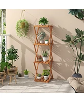 Gouun 4-Tier Folding Plant Rack and Free Standing Shoe Rack