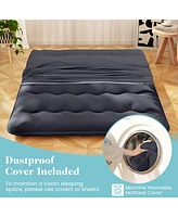 Gouun Futon Mattress with Washable Cover and Foldable Mat-Queen Size