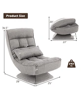 Gouun 5-Level Adjustable 360° Swivel Floor Chair with Massage Pillow