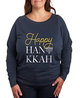 Hybrid Apparel Plus Trendy Happy Hanukkah Graphic Pullover Top