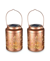 LAGarden Hummingbird Solar Lantern Outdoor Hanging Waterproof Metal Decor Light Christmas Gifts Yard Patio Porch 2Pack