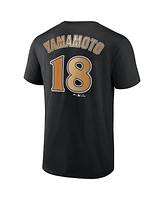 Fanatics Men's Yoshinobu Yamamoto Black Los Angeles Dodgers 2024 World Series Champions Name Number T-Shirt