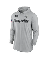 Nike Men's Gray Tampa Bay Buccaneers 2024 Salute to Service Lightweight Performance Long Sleeve Hooded T-Shirt