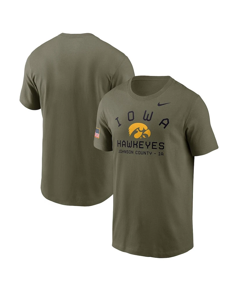 Nike Men's Olive Iowa Hawkeyes 2024 Military Appreciation Performance T-Shirt