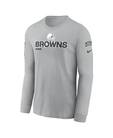 Nike Men's Gray Cleveland Browns 2024 Salute To Service Long Sleeve T-Shirt