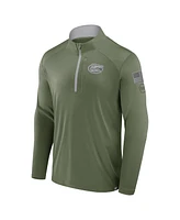 Fanatics Men's Olive Florida Gators Oht Military Appreciation Defender Quarter-Zip Jacket