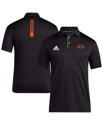 Adidas Men's Black Miami Hurricanes Coaches Polo