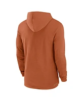 Nike Men's Burnt Orange Texas Longhorns 2024 Sideline Hoodie Performance Long Sleeve T-Shirt