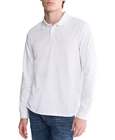 Calvin Klein Men's Smooth Cotton Long-Sleeve Polo Shirt