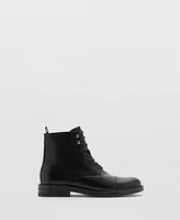 Mango Men's Lace-Up Leather Ankle Boots