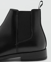 Mango Men's Leather-Effect Chelsea Ankle Boots