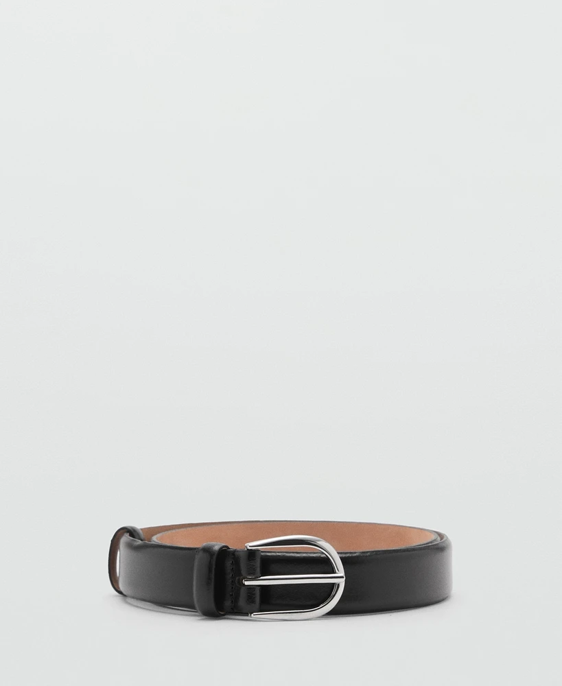 Mango Men's Buckle Leather Belt