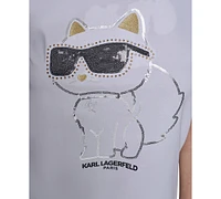 Karl Lagerfeld Paris Women's Choupette Embellished T-Shirt