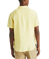 Nautica Men's Linen Solid-Color Short-Sleeve Classic-Fit Shirt