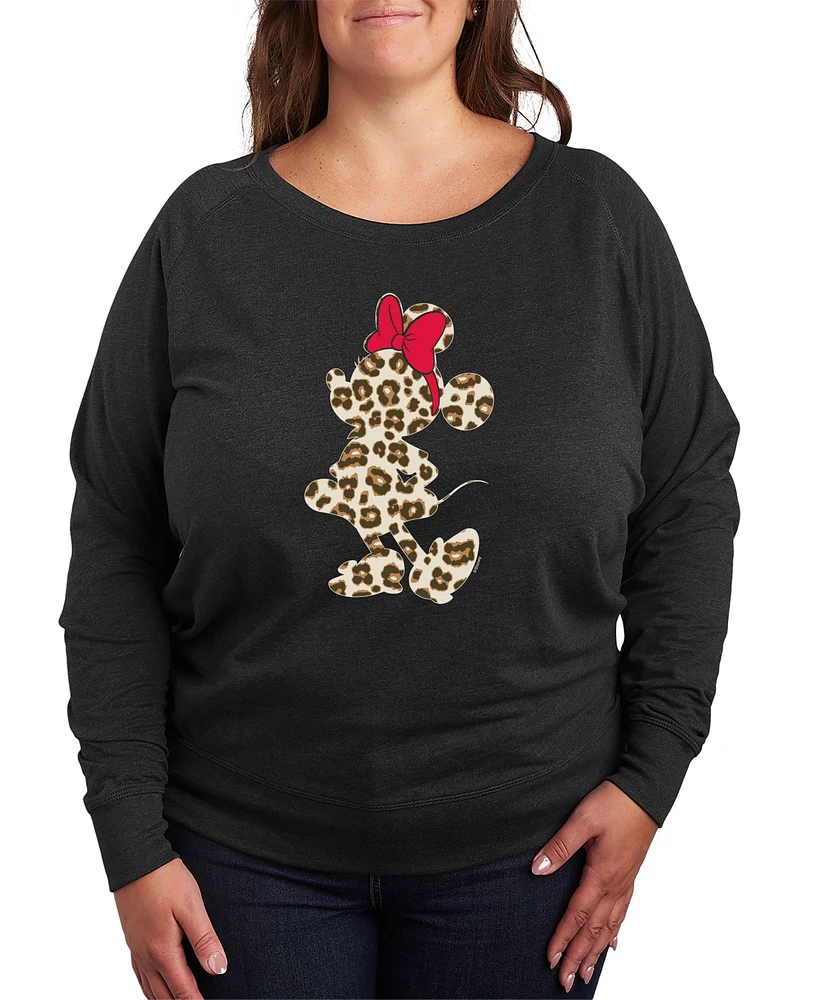 Hybrid Apparel Plus Disney Minnie Mouse Leopard Graphic Pullover Top