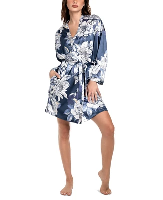 Linea Donatella Women's Flying Garden Satin Wrap Robe